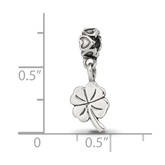 Kazi Luxury Collection Sterling Silver 4-Leaf Clover Dangle Reflections Bead - Picture 4 of 6